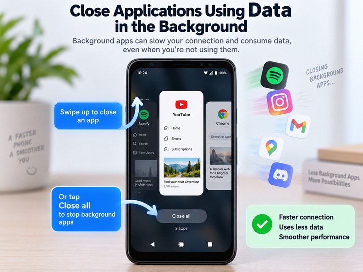 How to Fix Slow MTN Internet on an Android Phone in Ghana close applications using data in the background